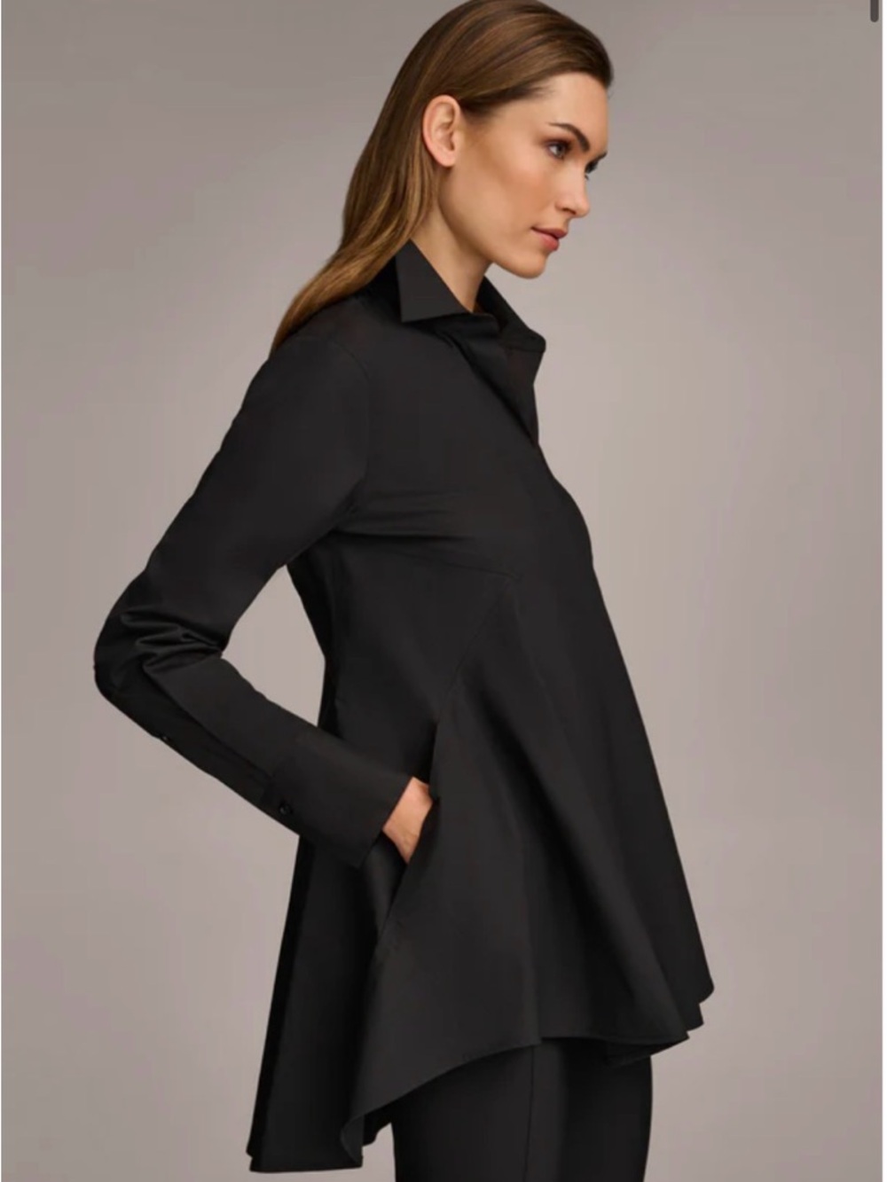 DONNA KARAN Long Sleeve A-LINE Tunic w/Pockets